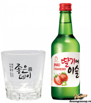 Rượu Jinro Soju Strawberry 13% - Chai 360ml - Rượu Hàn Quốc Nhập Khẩu TPHCM
