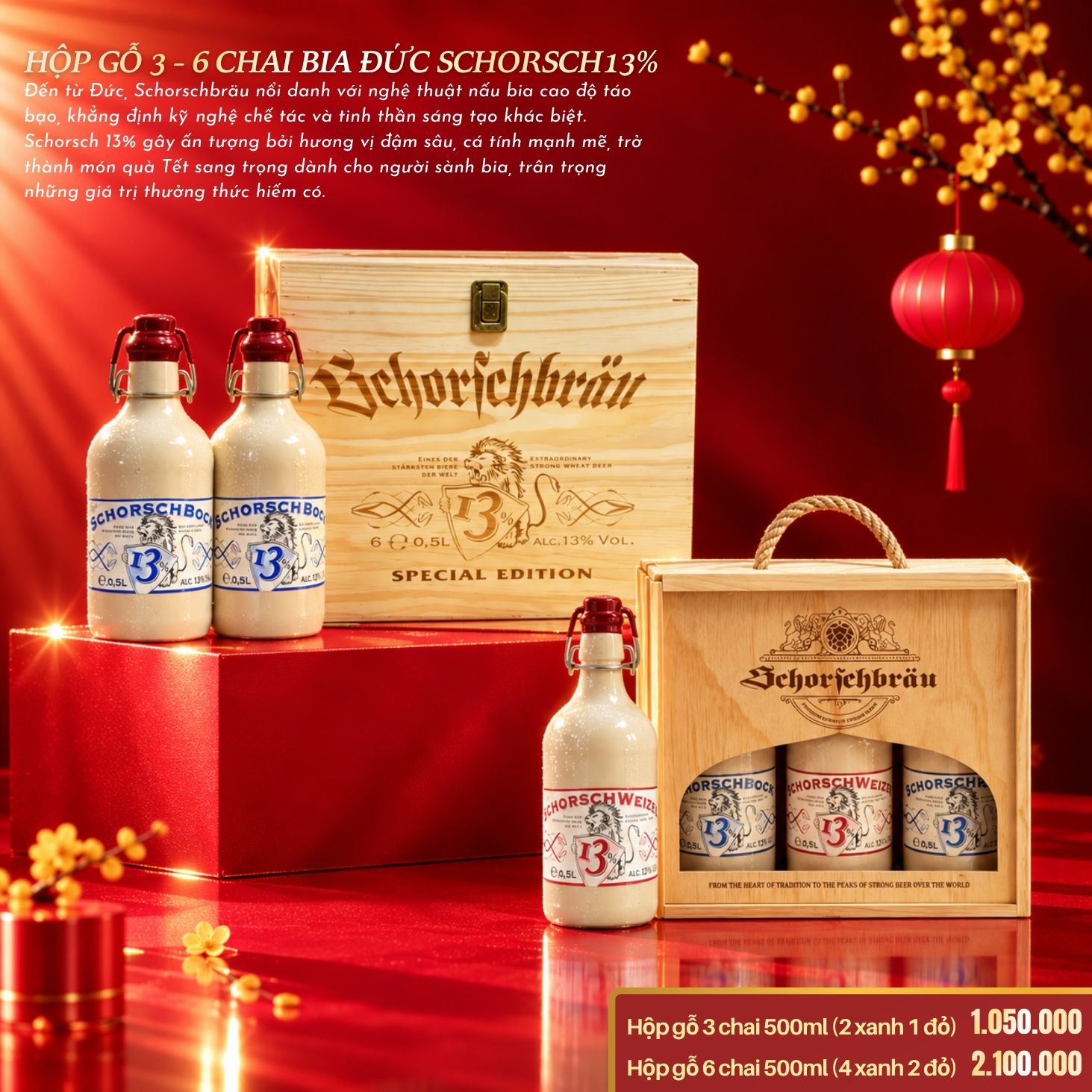 Bia Đức Schorsch Weizen 13% - Chai 500ml - Thùng 6 Chai