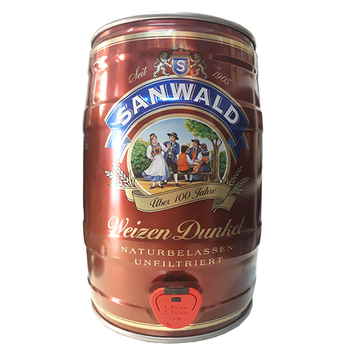 Bia Sanwald Weizen Dunkel 5% - Bom 5l - Bia Đức Nhập Khẩu TPHCM