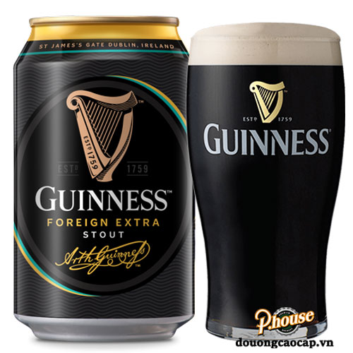 Bia Guinness Stout 6.8% - Lon 330ml - Bia Ireland Nhập Khẩu TPHCM