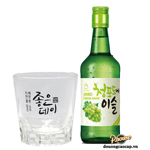 Rượu Jinro Soju Green Grape 13% - Chai 360ml - Rượu Hàn Quốc Nhập Khẩu TPHCM