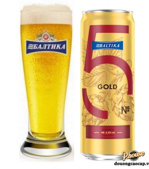 Bia Baltika 5 Golden Pale Lager 5.3% - Lon 450ml - Bia Nga Nhập Khẩu TPHCM