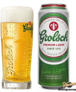 Bia Grolsch Premium Lager 5% - Lon 500ml - Bia Hà Lan Nhập Khẩu TPHCM