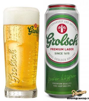 Bia Grolsch Premium Lager 5% - Lon 500ml - Bia Hà Lan Nhập Khẩu TPHCM