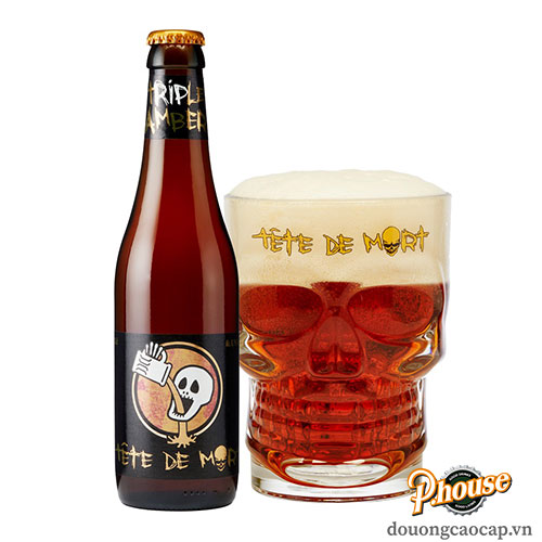Bia Tete de Mort Triple Amber 8.1% - Chai 330ml - Bia Bỉ Nhập Khẩu TPHCM